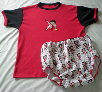 Betty Boop embroidered baby set